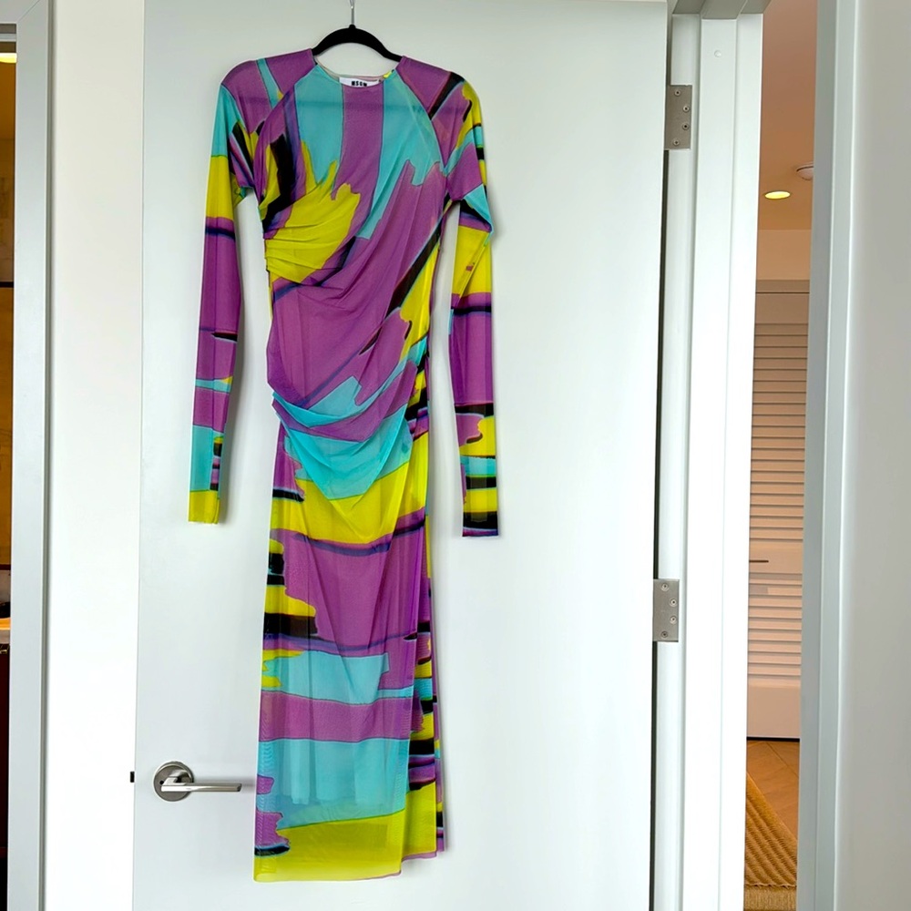 MSGM Milano Long Multi Color Dress